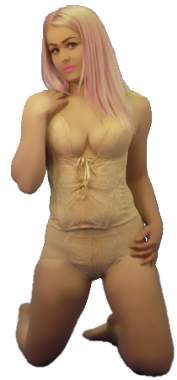 Model wearing Breast enhancing corset bra